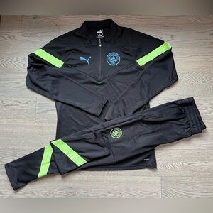 Manchester City Player Issue Football Training 1/4 Zip Top & Pants 2022/2023 M